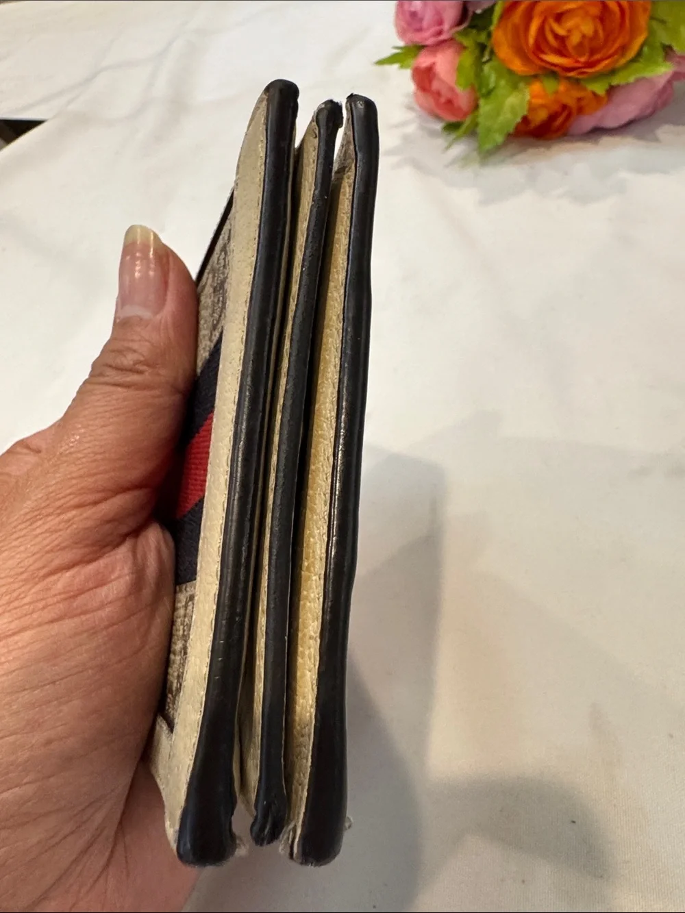Authentic Gucci GG Canvas Wallet with Red and Blue Web and Gold Logo - Picture 7 of 14